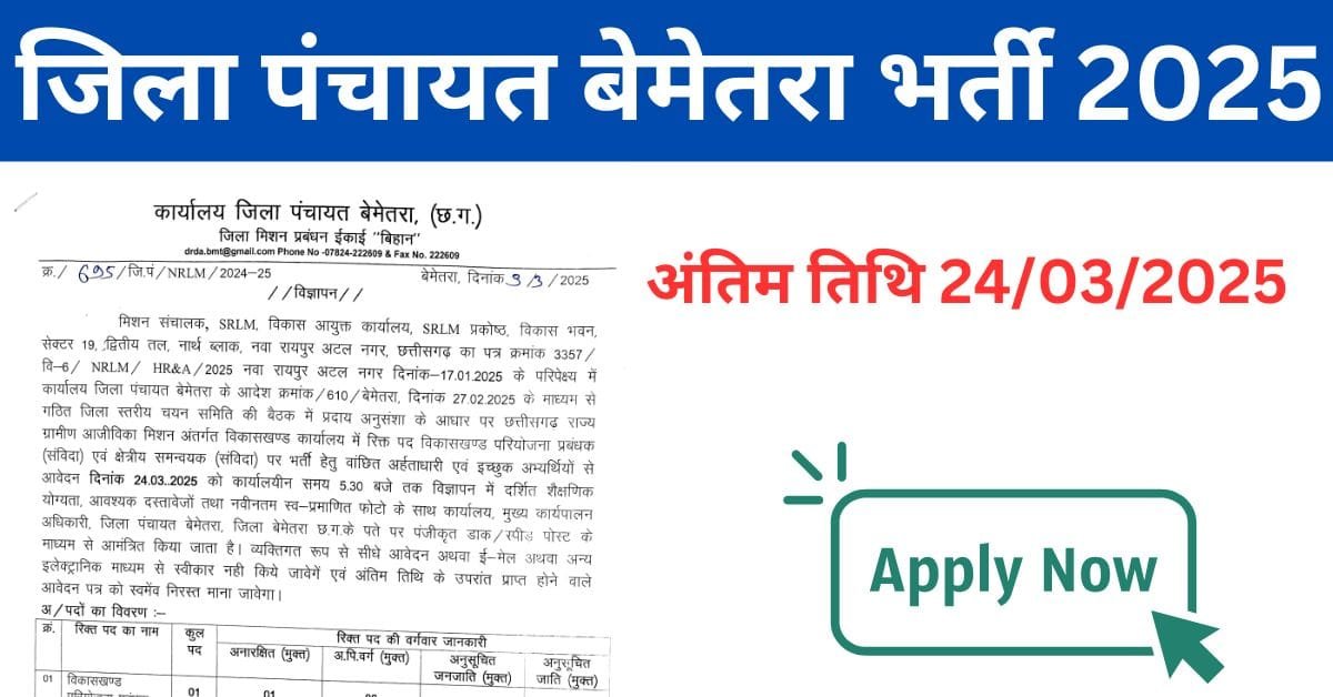 Bemetara Jila Panchayat Bharti 2025